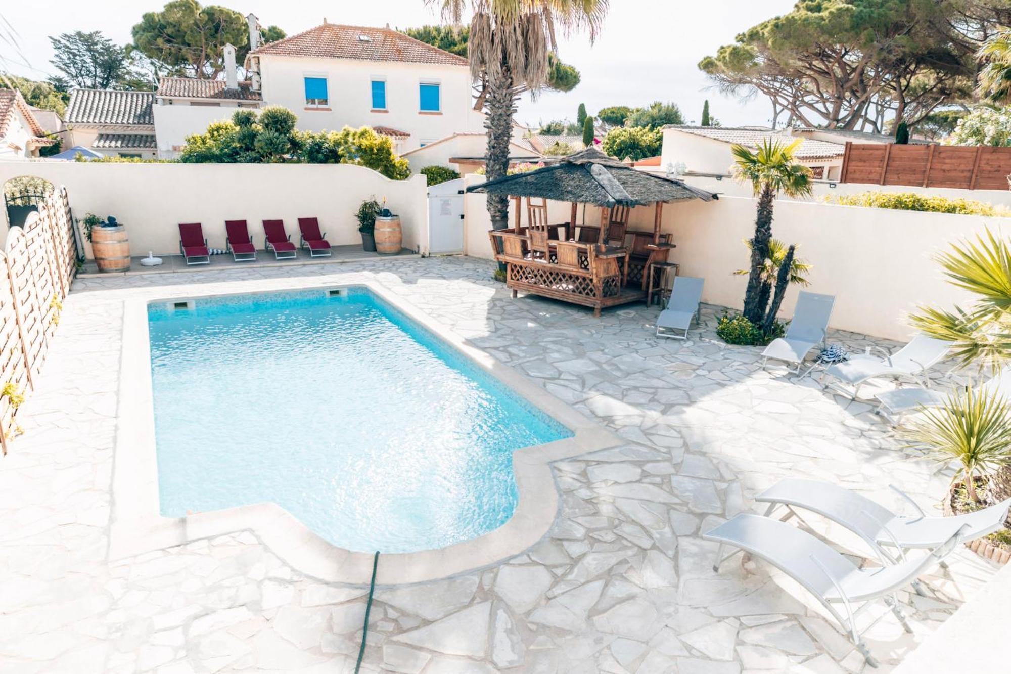Reve D'Azur, 2 Chambres, Maison Julia En Bord De Mer A La Nartelle, Piscine Partagee, Parking & Terrasse Bbq, Wifi Et Draps Inclus Plage A Pied Sainte-Maxime Exterior foto
